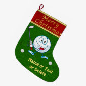Personalisierte lustige frohe großer weihnachtsstrumpf (Vorderansicht (hängend))