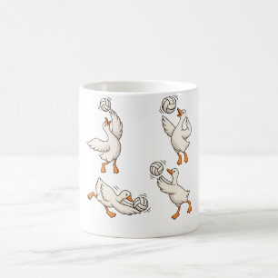 Personalisierte lustige Gans Volleyballspieler tre Kaffeetasse