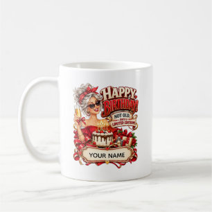 Personalisierte lustige Geburtstagskarte für Fraue Kaffeetasse