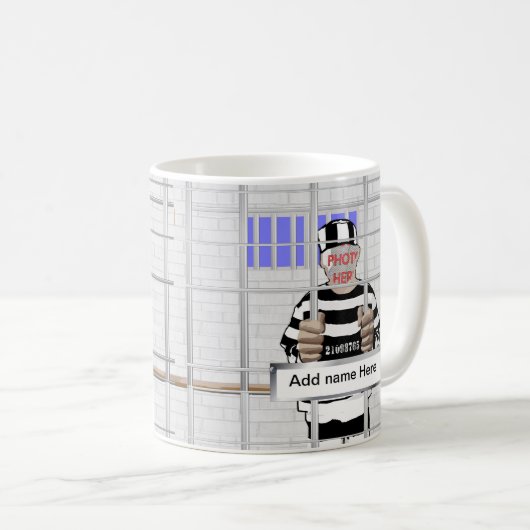 Personalisierte lustige Gesicht Convictschablone Kaffeetasse (VorderseiteRechts)