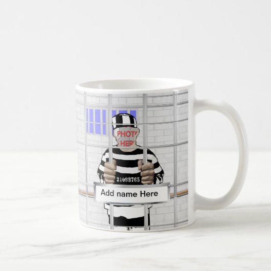 Personalisierte lustige Gesicht Convictschablone Kaffeetasse (Rechts)