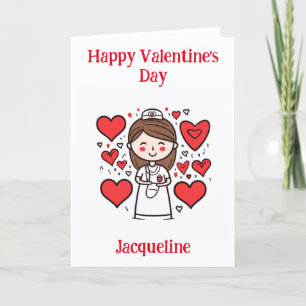 Personalisierte lustige Krankenpfleger Valentinsta Feiertagskarte
