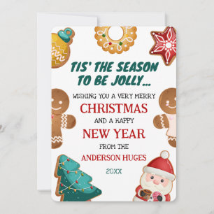 Personalisierte lustige Lebkuchen-Weihnachtskekse Feiertagskarte