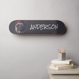 Personalisierte lustige niedliche I Liebe Mops Skateboard