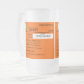 Personalisierte lustige Rezept Mattierte Bier Tass Mattglas Bierglas (Vorderseite Links)