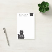 Personalisierte lustige schwarze Katze hören Meowt Post-it Klebezettel (Büro)