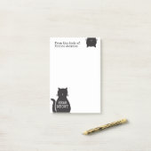 Personalisierte lustige schwarze Katze hören Meowt Post-it Klebezettel (Auf Schreibtisch)