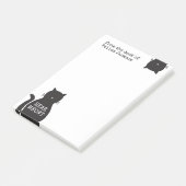 Personalisierte lustige schwarze Katze hören Meowt Post-it Klebezettel (angewinkelt)