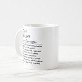 Personalisierte lustige Sicherheitsmanager-Definit Kaffeetasse (Vorderseite Links)