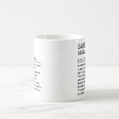 Personalisierte lustige Sicherheitsmanager-Definit Kaffeetasse (Mittel)