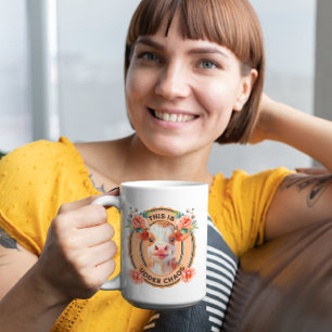 Personalisierte lustige "This is Udder Chaos" Kuh- Kaffeetasse