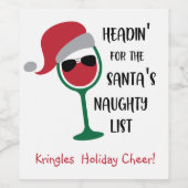 Personalisierte, lustige Weihnachten, Weihnachten Weinetikett (Einzelnes Label)