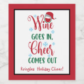 Personalisierte, lustige, Wein & Chef Weihnachten Weinetikett (Einzelnes Label)