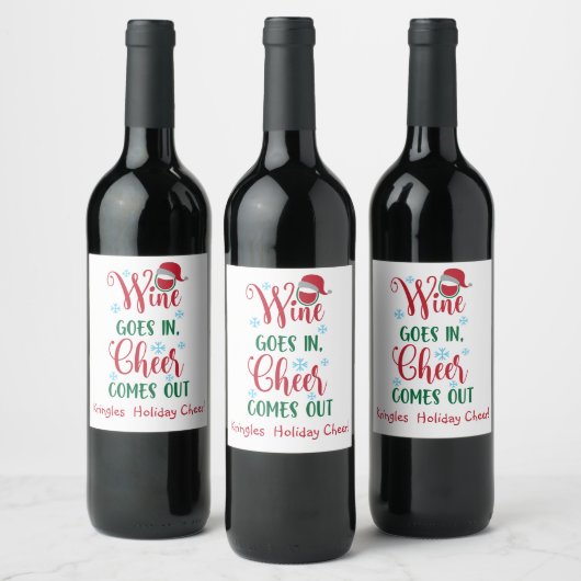 Personalisierte, lustige, Wein & Chef Weihnachten Weinetikett (Flaschen)