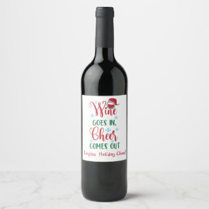 Personalisierte, lustige, Wein & Chef Weihnachten Weinetikett