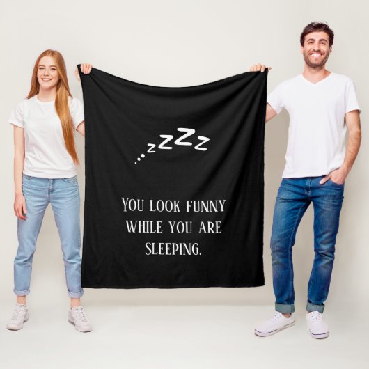 Personalisierte lustige Zitate Schwarzweiß Trendy Fleecedecke (Beispiel)