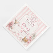 personalisierte Lux Rosa Junggesellinnenabschied B Serviette (Ecke)