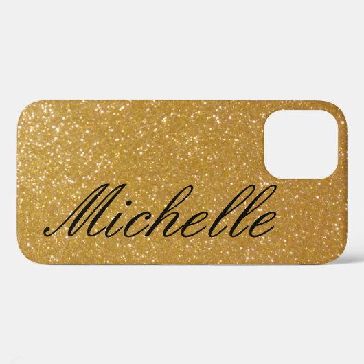 Personalisierte luxe Imitate Gold Glitzer iPhone 1 Case-Mate iPhone Hülle (Rückseite (Horizontal))