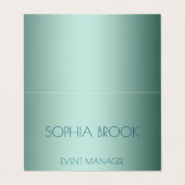 Personalisierte luxuriöse, eisblaue Metallfolie Visitenkarten (Außenseite Aufgefaltet)