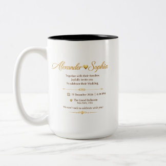 Personalisierte Luxus-Hochzeits-Einladungstasse Zweifarbige Tasse