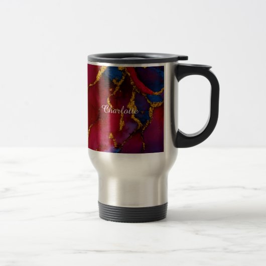 Personalisierte Luxus-Marmor-Optik mit individuell Reisebecher (Rechts)