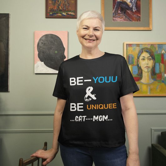 Personalisierte Luxus Typografie Niedlich Katzenma T-Shirt