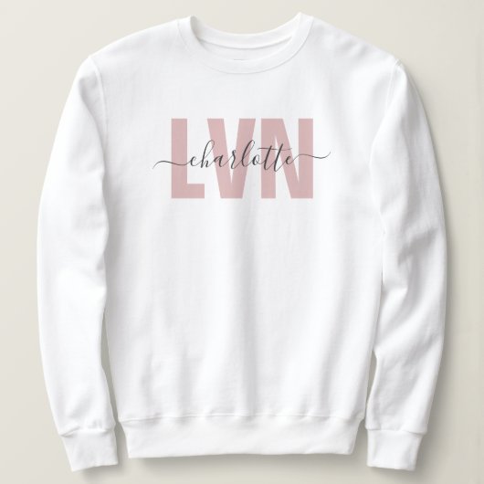 Personalisierte LVN-Lizenz für die Krankenschweste Sweatshirt (Design vorne)