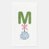 Personalisierte M-Topiary-Monogramm Serviette (Vorderseite)