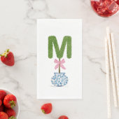 Personalisierte M-Topiary-Monogramm Serviette (Beispiel)