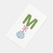 Personalisierte M-Topiary-Monogramm Serviette (Ecke)