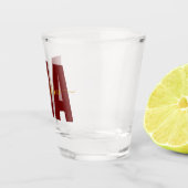 Personalisierte MA Masters of Arts Maroon & Gold Schnapsglas (Rechts)