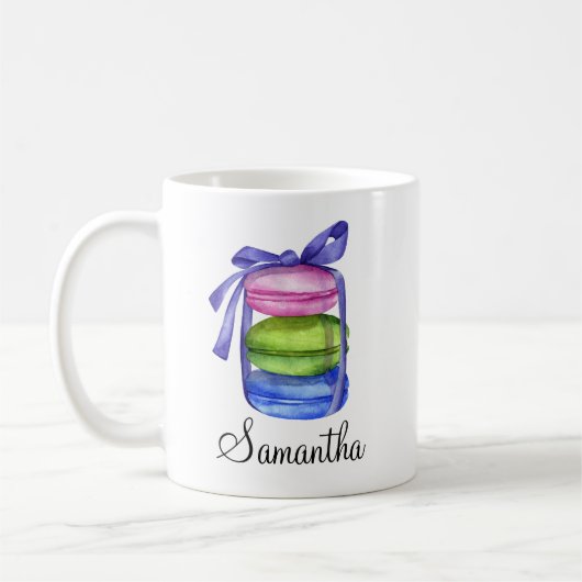 Personalisierte Macaron Farbige Tasse (Links)