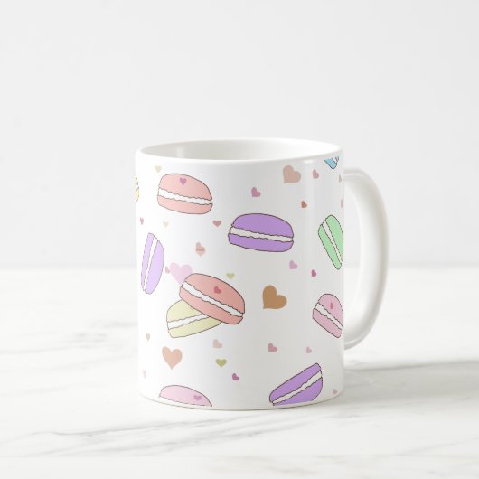 Personalisierte Macaron-Tasse Kaffeetasse (VorderseiteRechts)