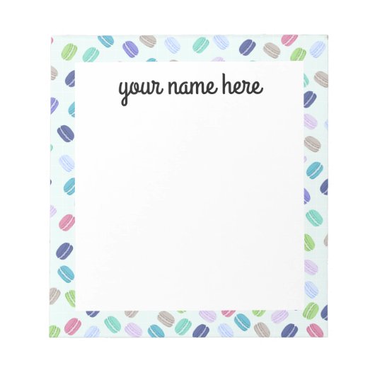 Personalisierte Macarons Notepad Notizblock (Vorderseite)