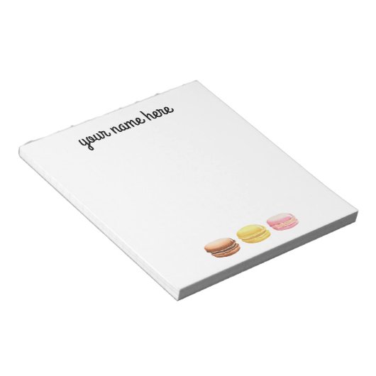Personalisierte Macaroons Notepad Notizblock (angewinkelt)