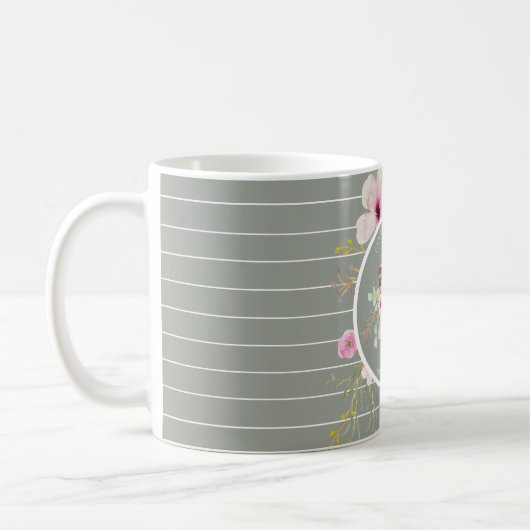 Personalisierte Mädchen - BAPTISM - Blumenkreuz Kaffeetasse (Links)