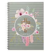 Personalisierte Mädchen - BAPTISM - Blumenkreuz Notizblock (Vorderseite)