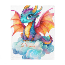 Personalisierte Mädchen-Drachen-Decke: Weiches Fla