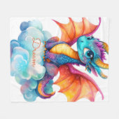 Personalisierte Mädchen-Drachen-Decke: Weiches Fla Fleecedecke (Vorderseite (Horizontal))