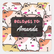 Personalisierte Mädchen gehören zum Katzenaufklebe