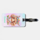 Personalisierte Mädchen Gepäckanhänger (Rückseite horizontal)