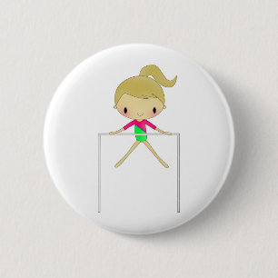Personalisierte Mädchen gymnastisches Kleid u. Button