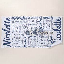 Personalisierte Mädchen mit Pferdeschimmel Strandtuch