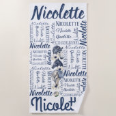 Personalisierte Mädchen mit Pferdeschimmel Strandtuch (Vorderseite)