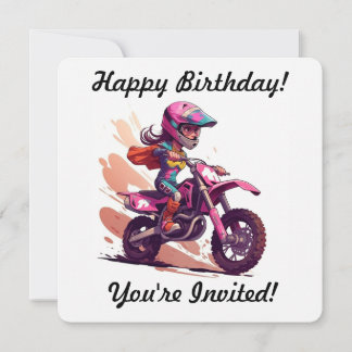 Personalisierte Mädchen Motocross-Einladung Einladung