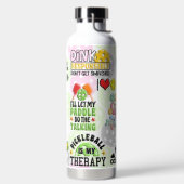 Personalisierte "Mädchen-power-Zeit im Pickleball" Trinkflasche (links)