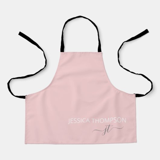 Personalisierte Mädchen-Rosa-Monogramm-Name Süß Schürze (Vorderseite)