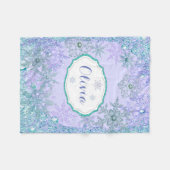 Personalisierte Mädchen Schneeflocke Fleecedecke (Vorderseite (Horizontal))