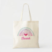 Personalisierte Mädchen Süße Whimsical Boho Regenb Tragetasche (Vorne)