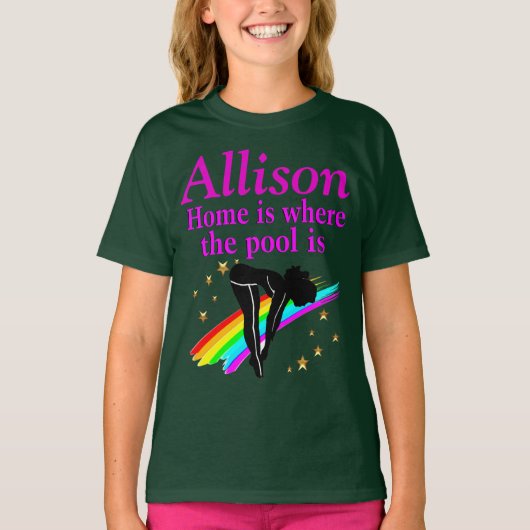 PERSONALISIERTE MÄDCHEN TAUCHEN BEKLEIDUNG T-Shirt (Vorderseite)